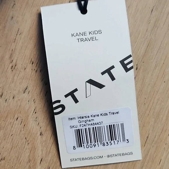 State Intarsia Kane Kids Travel Gingham